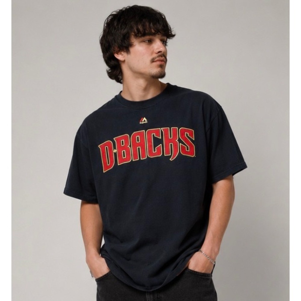 Arizona Diamondbacks T-Shirt Mens XL Black Majestic D-Backs MLB Baseball Graphic